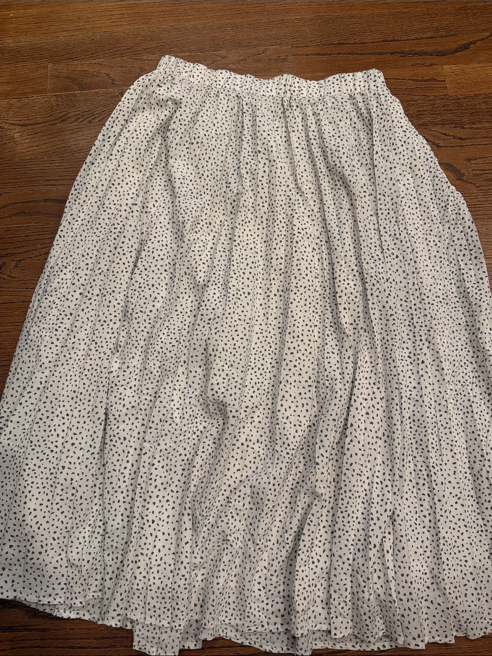 A new day White Polka Dot Midi Skirt sz large